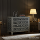 Black Floral Inlay Wooden Chest of Drawers | Luxury Handmade Chest of Drawer