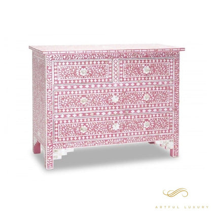 4 Drawer Dresser Mother of Pearl Inlay | Luxury Handmade Dresser