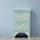 Hexagonal Design 2 Drawers Bedside Table Teal Blue | Luxury Handmade Bedside Table