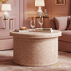 Round Modern Coffee Table with Chevron Pattern | Luxury Handmade Coffee Table