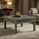 Black and White Floral Patterned Inlay Coffee Table | Luxury Handmade Coffee Table