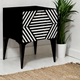 Handmade Inlay Modern Striped Bedside | Luxury Handmade Bedside Table