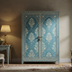 Blue Vintage Floral Two-Door Wardrobe | Luxury Handmade Wardrobe