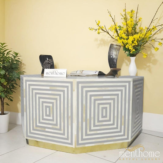 Bone Inlay Octagonal coffee table | Luxury Handmade Coffee Table
