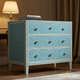 Blue Honeycomb Pattern Wooden 3-Drawer Chest | Luxury Handmade Chest of Drawer