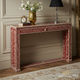 Red and White Hand-Painted Console Table | Luxury Handmade Console