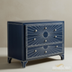 Navy Blue Sunburst 3-Drawer Chest | Luxury Handmade Chest of Drawer