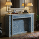 Handcrafted Blue and White Bone Inlay Console Table | Luxury Handmade Console