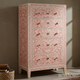Hand-Painted Floral Pattern Wooden Chest of Drawers | Luxury Handmade Tallboy