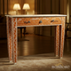 Handcrafted Inlaid Wood Console Table with Intricate Floral Design | Luxury Handmade Console