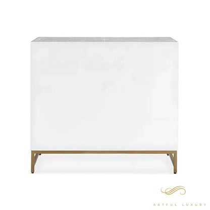 Bone Inlay 3-Drawer Small Dresser in Grey Color | Luxury Handmade Dresser