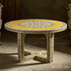 Handcrafted Inlay Bone Mosaic Round Table | Luxury Handmade Coffee Table