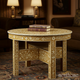Handcrafted Indian Bone Inlay Round Coffee Table | Luxury Handmade Coffee Table