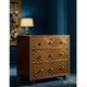 Wooden Three-Drawer Chest with Chevron Pattern | Luxury Handmade Tallboy