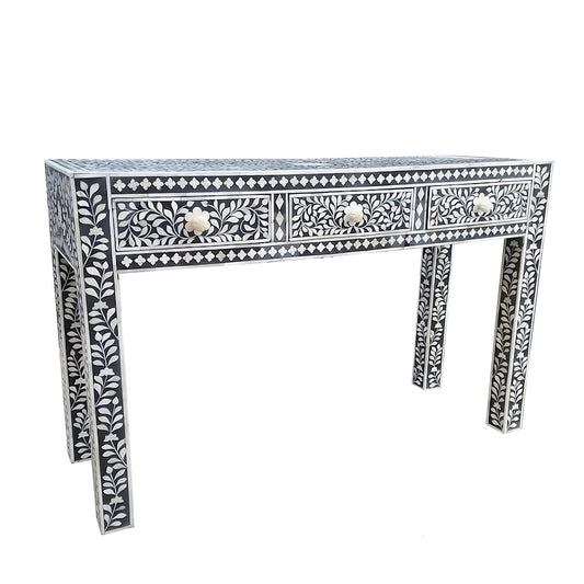 Three Drawer Desk Bone Inlay
