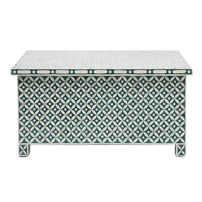Geometric Bone Inlay Trunk Cum Coffee Table