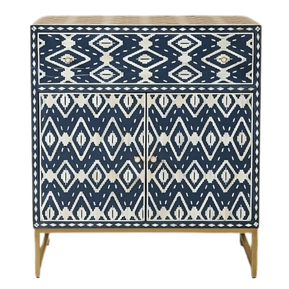 Bone Inlay Ikat Entryway Cabinet