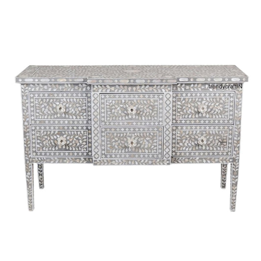 Floral Chest 6-Drawers Mother of Pearl Dresser