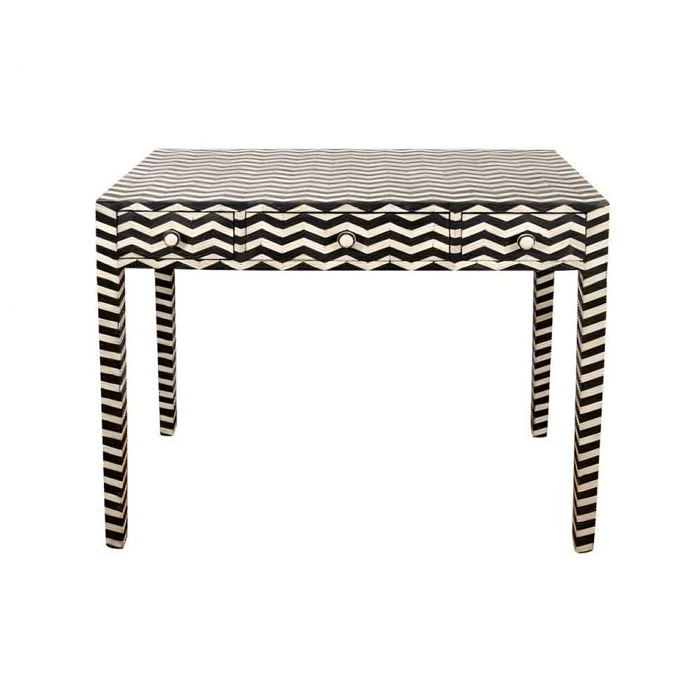 Chevron Pattern Bone Inlay Desk