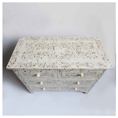 4 Drawers Dresser White Mother Of Pearl