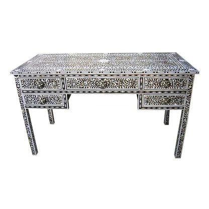 Menthome Black Mother Of Pearl Inlay Desk