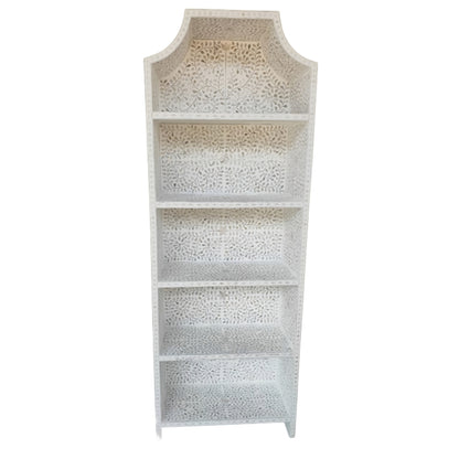 Mother of Pearl Inlay Book Shelf White