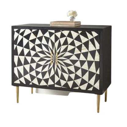 Handmade Bone Inlay Sideboard - Black