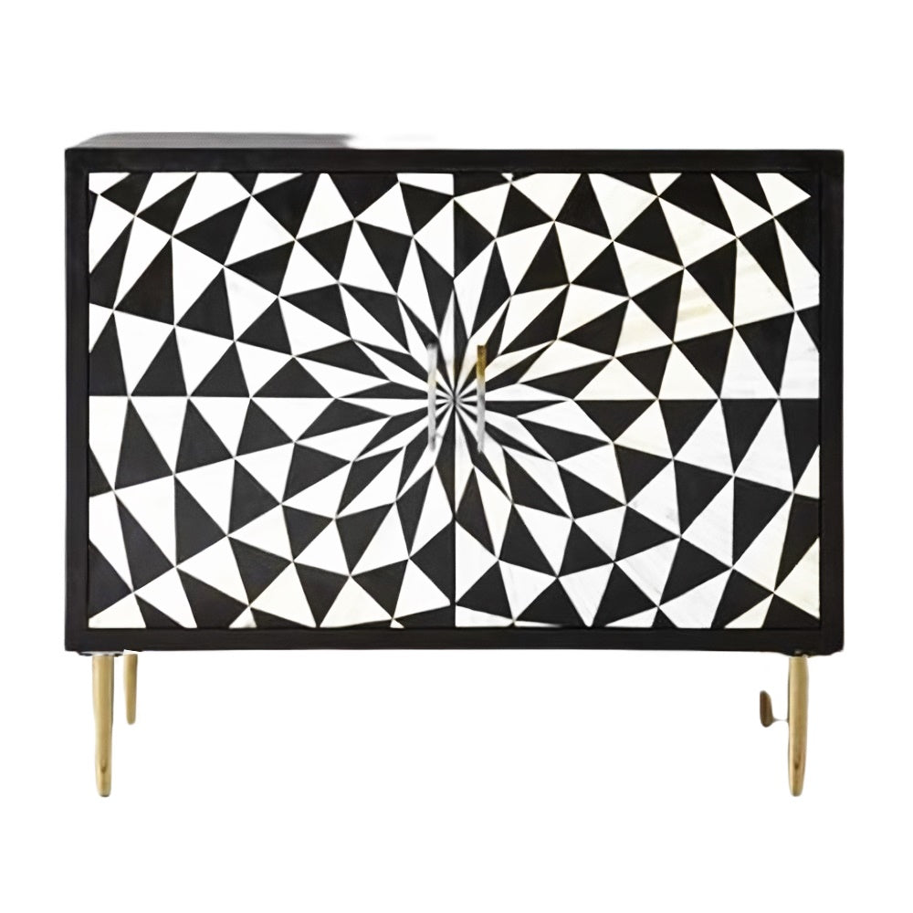 Handmade Bone Inlay Sideboard - Black