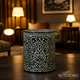 Handcrafted Black and White Decorative Inlay Bin | Luxury Handmade Stool