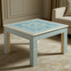 Blue and White Greek Key Pattern Square Coffee Table | Luxury Handmade Coffee Table