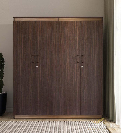 Coral 4 Door Wardrobe in Choco Walnut Finish | Luxury Handmade Wardrobe