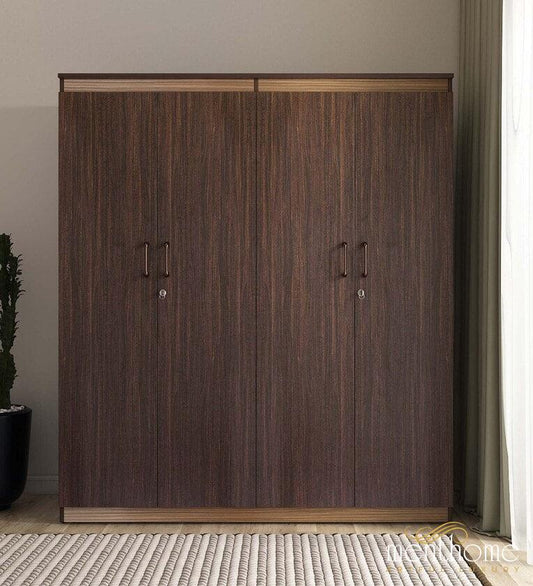 Coral 4 Door Wardrobe in Choco Walnut Finish | Luxury Handmade Wardrobe