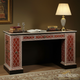 Elegant Handcrafted Red Bone Inlay Writing Desk | Luxury Handmade Desk