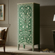 Green Floral Inlaid Tall Chest of Drawers | Luxury Handmade Tallboy