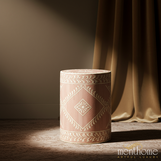 Decorative Hand-Painted Wooden Stool | Luxury Handmade Stool
