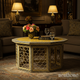 Octagonal Inlaid Wood Coffee Table with Honeycomb Design | Luxury Handmade Coffee Table
