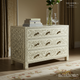 Elegant Floral Patterned Three-Drawer Chest | Luxury Handmade Chest of Drawer