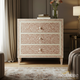 Handcrafted Floral Pattern Three-Drawer Chest | Luxury Handmade Chest of Drawer