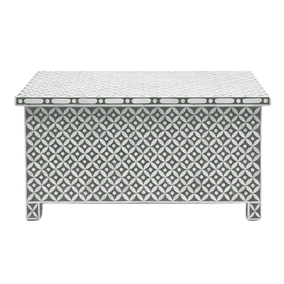 Geometric Bone Inlay Trunk Cum Coffee Table