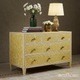 Yellow Patterned Wooden Dresser with Decorative Knobs | Luxury Handmade Chest of Drawer