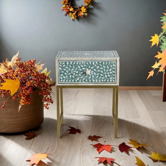 Bone Inlay Handmade Nightstand