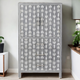 Mother Of Pearl Inlay Arrow Cabinet Grey