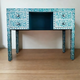 4 Drawer Dressing Table Teal Mother of Pearl