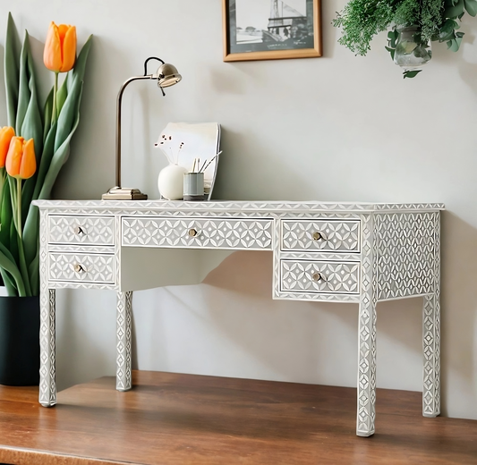 Grey Bone Inlay Desk