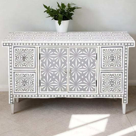 Bone Inlay Sideboard Snow In Grey