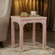 Handcrafted Floral Inlay Side Table | Luxury Handmade Side Table