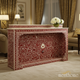 Handcrafted Red and White Bone Inlay Console Table | Luxury Handmade Console