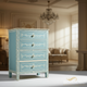 Hand-Painted Blue Floral Chest of Drawers | Luxury Handmade Chest of Drawer