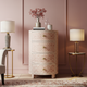 Elegant Pink Patterned Four-Drawer Chest | Luxury Handmade Chest of Drawer