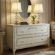 Vintage White Decorative Dresser with Floral Inlay